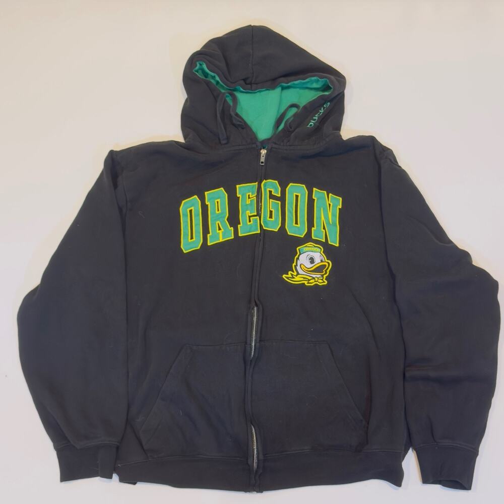 Colosseum Oregon Ducks Hoodie Men's M Full Zip Embroidered Logo Vintage Y2K